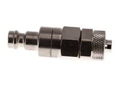 Messing vernickelt DN 5 Luftkupplungsstecker 6x8 mm Überwurfmutter Doppelabsperrung