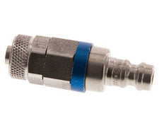 Edelstahl DN 5 Blau Luftkupplungsstecker 6x8 mm Überwurfmutter Doppelabsperrung