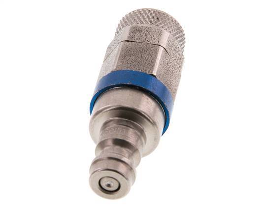 Edelstahl DN 5 Blau Luftkupplungsstecker 6x8 mm Überwurfmutter Doppelabsperrung