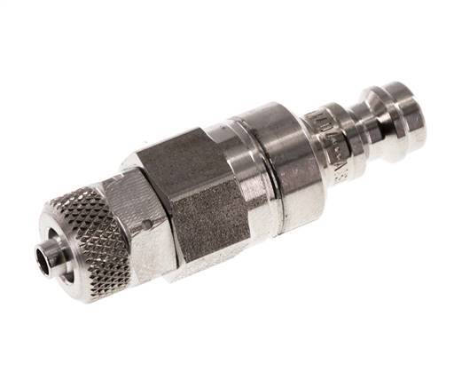 Edelstahl 316L DN 5 Luftkupplungsstecker 4x6 mm Überwurfmutter Doppelabsperrung