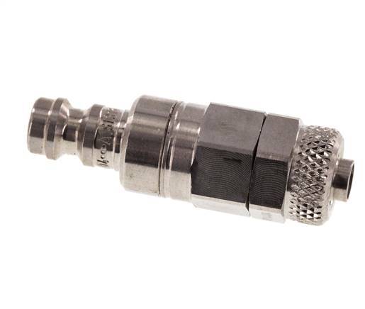 Edelstahl 316L DN 5 Luftkupplungsstecker 6x8 mm Überwurfmutter Doppelabsperrung