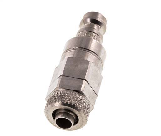 Edelstahl 316L DN 5 Luftkupplungsstecker 6x8 mm Überwurfmutter Doppelabsperrung