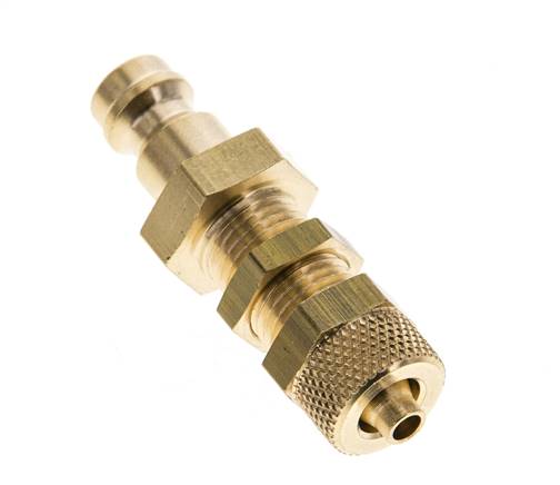 Messing DN 5 Luftkupplung Stecker 4x6 mm Überwurfmutter Bulkhead