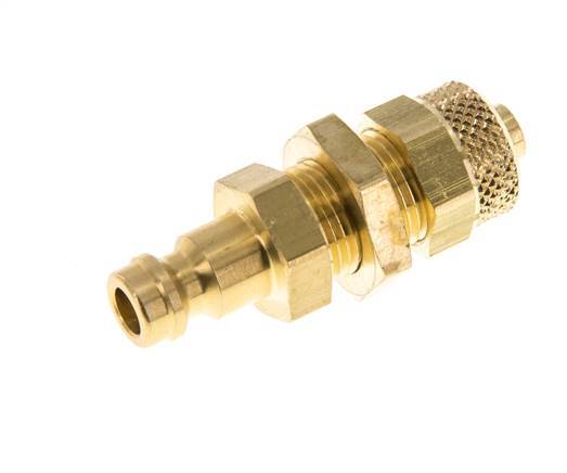 Messing DN 5 Luftkupplungsstecker 6x8 mm Überwurfmutter Bulkhead