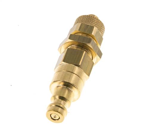 Messing DN 5 Luftkupplungsstecker 6x8 mm Überwurfmutter Bulkhead Doppelabsperrung