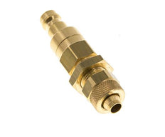 Messing DN 5 Luftkupplungsstecker 6x8 mm Überwurfmutter Bulkhead Doppelabsperrung