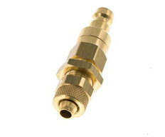 Messing DN 5 Luftkupplungsstecker 6x8 mm Überwurfmutter Bulkhead Doppelabsperrung