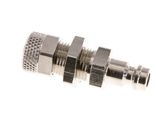 Messing vernickelt DN 5 Luftkupplungsstecker 6x8 mm Überwurfmutter Bulkhead