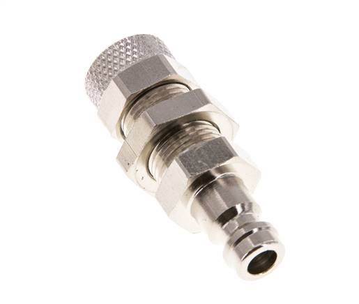 Messing vernickelt DN 5 Luftkupplungsstecker 6x8 mm Überwurfmutter Bulkhead