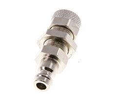 Messing vernickelt DN 5 Luftkupplungsstecker 6x8 mm Überwurfmutter Bulkhead