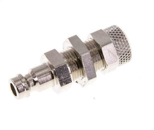Messing vernickelt DN 5 Luftkupplungsstecker 6x8 mm Überwurfmutter Bulkhead