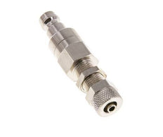 Nickel-plated Brass DN 5 Air Coupling Plug 4x6 mm Union Nut Bulkhead Double Shut-Off