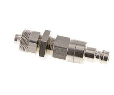 Messing vernickelt DN 5 Luftkupplungsstecker 6x8 mm Überwurfmutter Bulkhead Doppelabsperrung