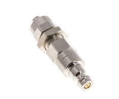 Messing vernickelt DN 5 Luftkupplungsstecker 6x8 mm Überwurfmutter Bulkhead Doppelabsperrung