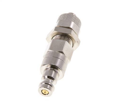 Nickel-plated Brass DN 5 Air Coupling Plug 6x8 mm Union Nut Bulkhead Double Shut-Off