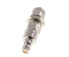 Nickel-plated Brass DN 5 Air Coupling Plug 6x8 mm Union Nut Bulkhead Double Shut-Off