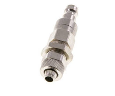 Messing vernickelt DN 5 Luftkupplungsstecker 6x8 mm Überwurfmutter Bulkhead Doppelabsperrung