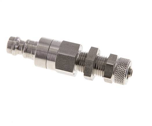 Edelstahl DN 5 Luftkupplung Stopfen 4x6 mm Überwurfmutter Bulkhead Doppelabsperrung