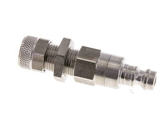 Stainless steel DN 5 Air Coupling Plug 6x8 mm Union Nut Bulkhead Double Shut-Off
