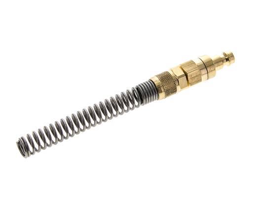 Brass DN 5 Air Coupling Plug 6x8 mm Union Nut Bend-Protect Double Shut-Off
