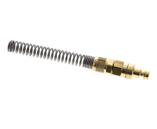 Brass DN 5 Air Coupling Plug 6x8 mm Union Nut Bend-Protect Double Shut-Off