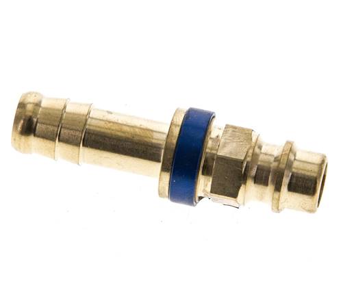 Messing DN 7.2 (Euro) Blau kodierter Luftkupplungsstecker 9 mm Schlauchpfeiler