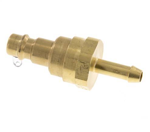Brass DN 7.2 (Euro) Air Coupling Plug 6 mm Hose Pillar with Check Valve
