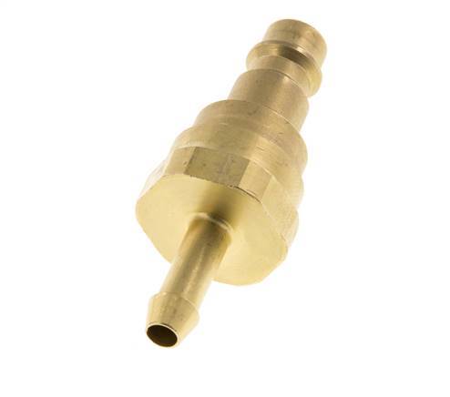 Messing DN 7,2 (Euro) Luftkupplungsstecker 6 mm Schlauchsäule mit Rückschlagventil