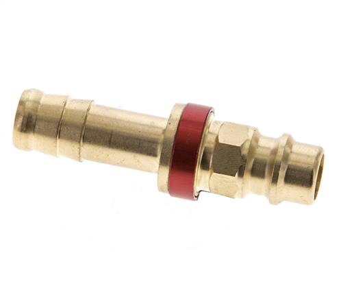 Messing DN 7.2 (Euro) Rot-kodierter Luftkupplungsstecker 9 mm Schlauchpfeiler
