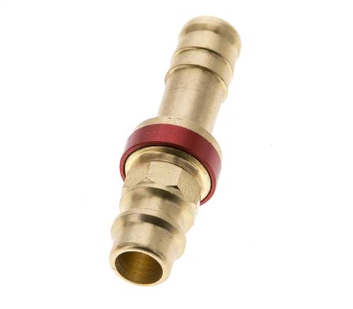 Messing DN 7.2 (Euro) Rot-kodierter Luftkupplungsstecker 9 mm Schlauchpfeiler