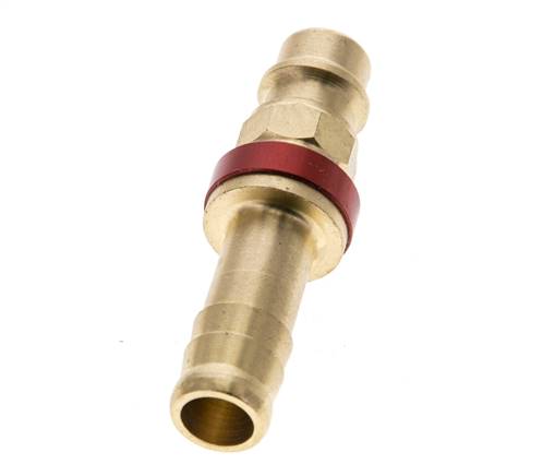 Messing DN 7.2 (Euro) Rot-kodierter Luftkupplungsstecker 9 mm Schlauchpfeiler