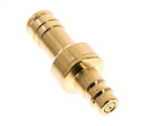 Messing DN 7.2 (Euro) Luftkupplungsstecker 13 mm Schlauchsäule Doppelabsperrung