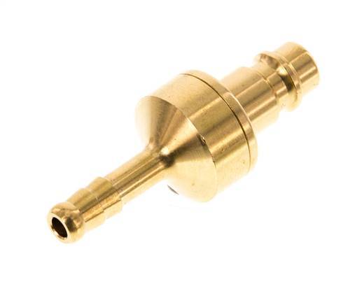 Messing DN 7.2 (Euro) Luftkupplungsstecker 6 mm Schlauchsäule Doppelabsperrung