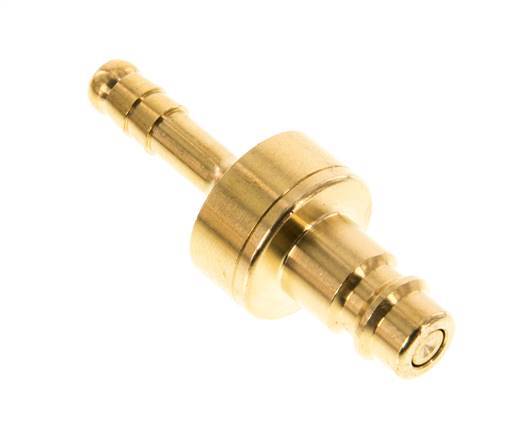 Messing DN 7.2 (Euro) Luftkupplungsstecker 6 mm Schlauchsäule Doppelabsperrung