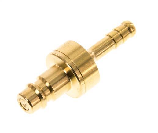 Messing DN 7.2 (Euro) Luftkupplungsstecker 6 mm Schlauchsäule Doppelabsperrung