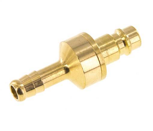 Messing DN 7.2 (Euro) Luftkupplungsstecker 8 mm Schlauchsäule Doppelabsperrung