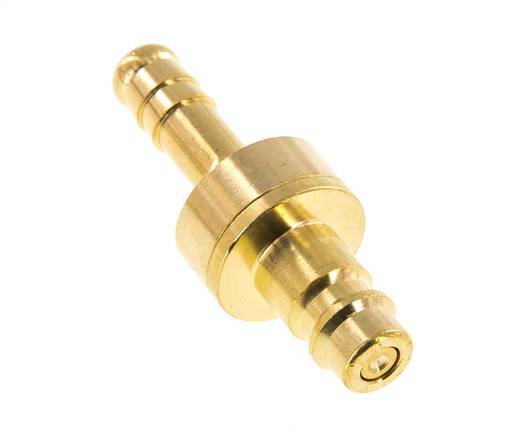 Messing DN 7.2 (Euro) Luftkupplungsstecker 8 mm Schlauchsäule Doppelabsperrung