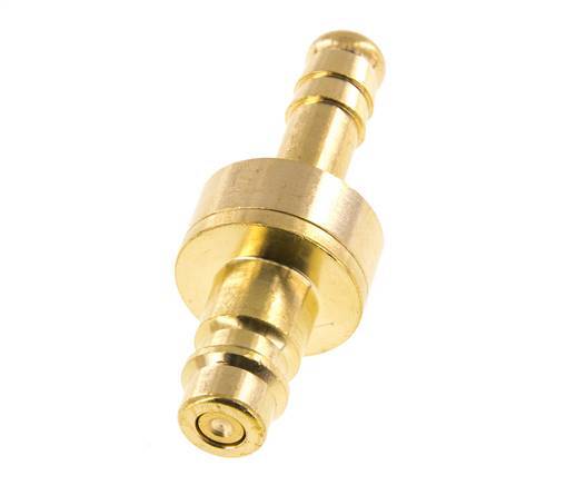 Messing DN 7.2 (Euro) Luftkupplungsstecker 8 mm Schlauchsäule Doppelabsperrung