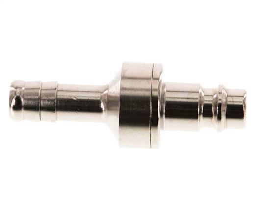Messing vernickelt DN 7.2 (Euro) Luftkupplungsstecker 10 mm Schlauchsäule Doppelabsperrung