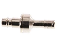 Messing vernickelt DN 7.2 (Euro) Luftkupplungsstecker 10 mm Schlauchsäule Doppelabsperrung