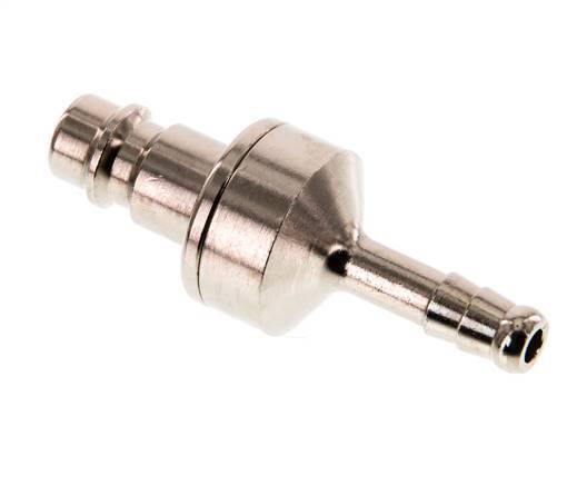 Messing vernickelt DN 7.2 (Euro) Luftkupplungsstecker 6 mm Schlauchsäule Doppelabsperrung