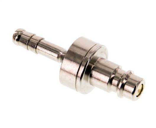 Messing vernickelt DN 7.2 (Euro) Luftkupplungsstecker 6 mm Schlauchsäule Doppelabsperrung