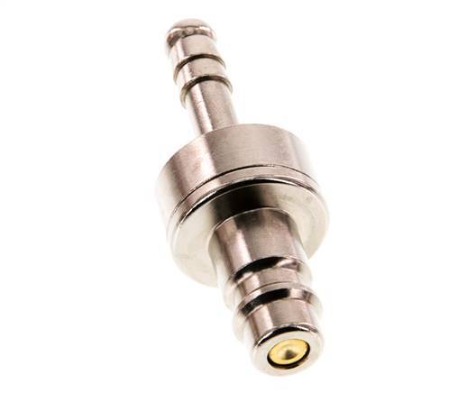 Messing vernickelt DN 7.2 (Euro) Luftkupplungsstecker 6 mm Schlauchsäule Doppelabsperrung