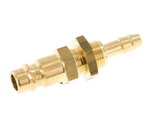 Brass DN 7.2 (Euro) Air Coupling Plug 6 mm Hose Pillar Bulkhead