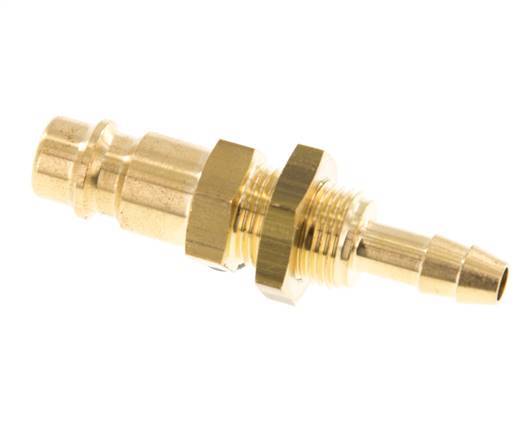 Brass DN 7.2 (Euro) Air Coupling Plug 6 mm Hose Pillar Bulkhead