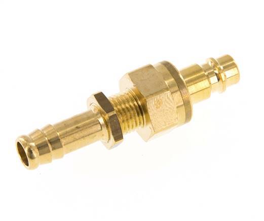 Messing DN 7.2 (Euro) Luftkupplungsstopfen 10 mm Schlauchsäule Bulkhead Double Shut-Off