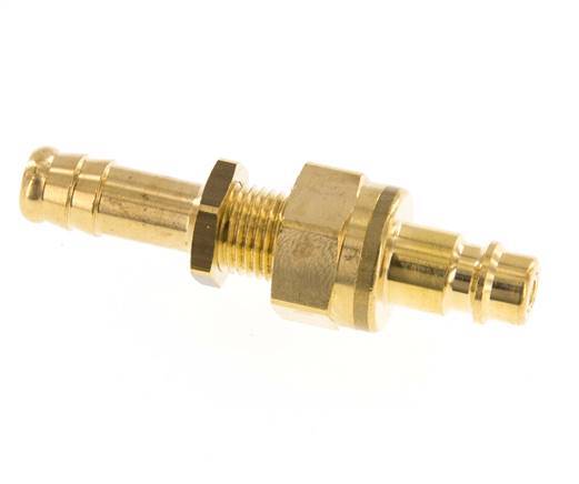 Messing DN 7.2 (Euro) Luftkupplungsstopfen 10 mm Schlauchsäule Bulkhead Double Shut-Off