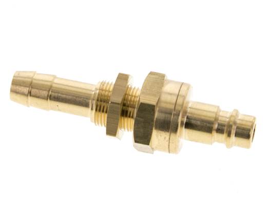 Messing DN 7.2 (Euro) Luftkupplungsstopfen 10 mm Schlauchsäule Bulkhead Double Shut-Off