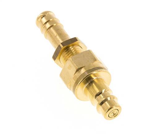 Messing DN 7.2 (Euro) Luftkupplungsstopfen 10 mm Schlauchsäule Bulkhead Double Shut-Off