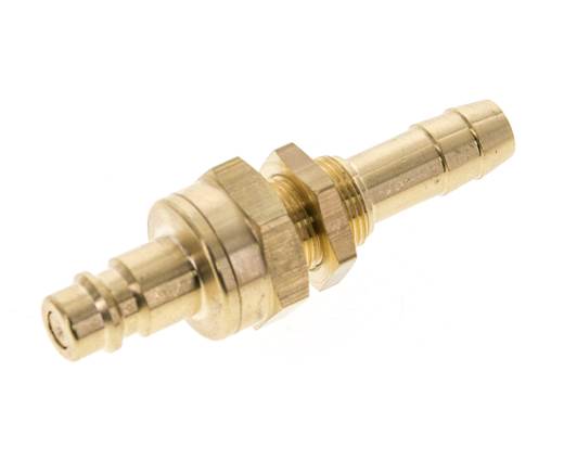 Messing DN 7.2 (Euro) Luftkupplungsstopfen 10 mm Schlauchsäule Bulkhead Double Shut-Off